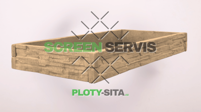 Betonová deska pro stavbu zvýšeného záhonu. Vzor štípaný kámen, barva pískovec, délka 0,5 m.