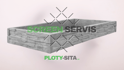 Betonová deska pro stavbu zvýšeného záhonu. Vzor štípaný kámen, barva šedá, délka 0,5 m.